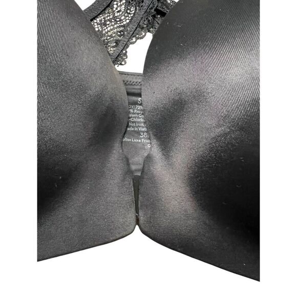 SOMA 38DDD Enbliss Luxe Front Close Lace Back Bra Black Plunge Underwire - Picture 4 of 7